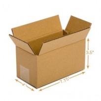 7.75L x 4W x 3.5H Inch Corrugated Brown Box Single Wall - 3 Ply