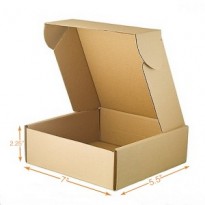 7L X 5.5W X 2.25H Inch Tuck-In-Flap Brown Box Single Wall - 3 Ply